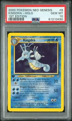2000 POKEMON NEO GENESIS 1ST EDITION #8 KINGDRA HOLO PSA 10 Gem Mint - Image 1