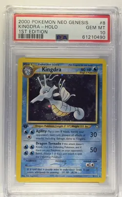 2000 POKEMON NEO GENESIS 1ST EDITION #8 KINGDRA HOLO PSA 10 Gem Mint - Image 3