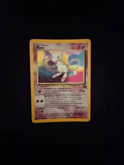 Mew Holo Rare Pokemon Black Star Promo #9 WOTC 1999-2000 SWIRL - Image 1
