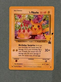 Pokemon Pikachu TCG Birthday Celebrations Card #24 25th Anniversary Edition 🔥 - Image 1