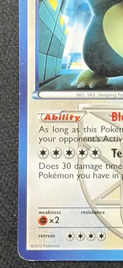 2012 Pokemon Snorlax Team Plasma 101/135 Plasma Storm Regular - Image 3