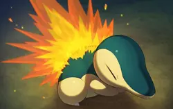 Pokemon anime Playmat pok mon cyndaquil fanart Pad Gaming Mat Desk - Image 1