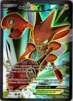 Scizor EX 119/122 Ultra Rare BREAKpoint Pokemon Holo Heavily Played - Image 1