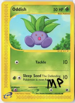 Oddish 122/165 Common Expedition Base Set Pokemon Moderately Played - Image 1