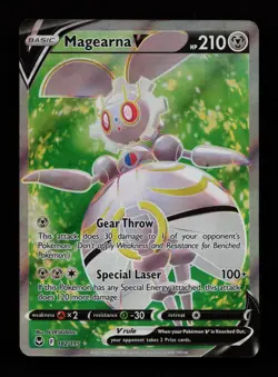Magearna V 182/195 Holo Ultra Rare Silver Tempest Pokemon Cards - Image 1