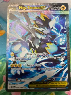⚡Mega Zeraora ex #114/084 SIR Pitch Black Pre-Release Card In Hand NM⚡ - Image 1