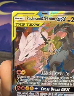 Reshiram & Zekrom GX ~ Cosmic Eclipse 157/236 ~ Ultra Rare Pokemon Card ~ NM/Exc - Image 2