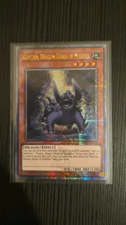 RA03-EN254 Reactan, Dragon Ruler of Pebbles, Quarter Century Secret Rare Card - Image 2