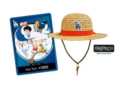 Dodgers Luffy One Piece Promo Card & Hat Fast Shipping (PRE SALE) - Image 1