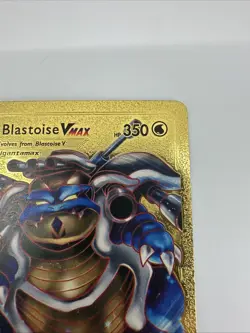 Pokemon Blastoise VMAX Gold Foil Fan Art Collector Card 350 HP - Image 4