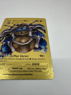 Pokemon Blastoise VMAX Gold Foil Fan Art Collector Card 350 HP - Image 5