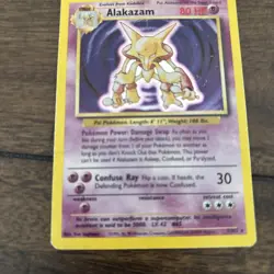 Pokemon Card 1999 TCG WOTC Base Set Alakazam 1/102 Holo Rare Unlimited MP - Image 3