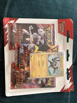 Pokemon TCG Destined Rivals 3-Pack Blister Zebstrika Promo Card - New Sealed - Image 1