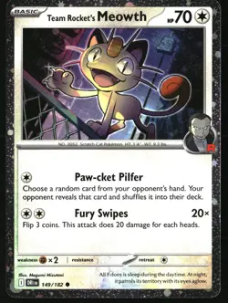 Team Rocket's Meowth Cosmos Holo Common Miscellaneous Cards & Products 149/182 N - Image 1
