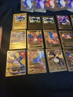Pokemon Gold Foil Fan Art CHARIZARD Lot. 24 Cards 2020 Gamefreak Gold Foil. - Image 2