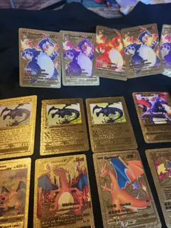 Pokemon Gold Foil Fan Art CHARIZARD Lot. 24 Cards 2020 Gamefreak Gold Foil. - Image 3
