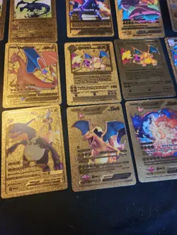 Pokemon Gold Foil Fan Art CHARIZARD Lot. 24 Cards 2020 Gamefreak Gold Foil. - Image 5
