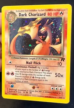 Dark Charizard 4/82 Team Rocket Set Pokemon Card TCG Vintage WOTC Holo Rare - Lp - Image 2