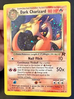 Dark Charizard 4/82 Team Rocket Set Pokemon Card TCG Vintage WOTC Holo Rare - Lp - Image 5