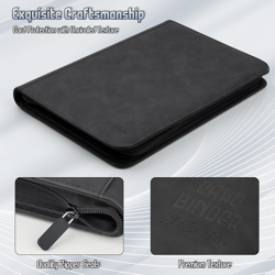 Trading Card Binder, Premium 9 Pocket Double Sided 540 Pocket PU Card Collection 7445009556500 - Image 2