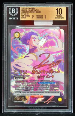 2025 Hisoka HTR-2-024 3 Star Signature Union Arena Hunter X Hunter Card BGS 10 - Image 1