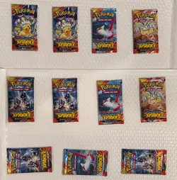 11x Pokemon Scarlet And Violet Surging Sparks Factory Sealed 10 Card BoosterPack - Image 1