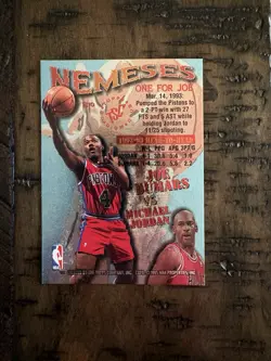 Topps Stadium Club Nemeses Michael Jordan vs Joe Dumars 1994-95 NBA Card - Image 2