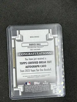 2023 Topps Tier One - Break Out Autographs Bronze Ink #BOA-DHA2 Darick Hall /10! - Image 2