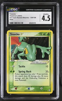 CGC 4.5 Treecko Gold Star EX Team Rocket Returns 109/109 Holo Pokemon Card - Image 1