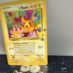 Pokemon TCG Wotc 1995-1998 Birthday Pikachu 24/53 Promo Holo English 50 HP - Image 3