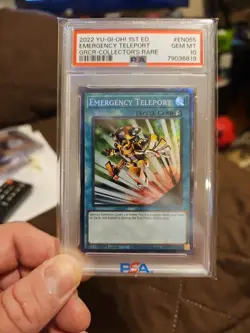 Yugioh Emergency Teleport PSA 10 GRCR-EN-055 Collector's Rare POP 4 - Image 1