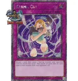 Yugioh! 1x Karma Cut RA04-EN128 Platinum Secret Rare 1st Ed NM - Image 1