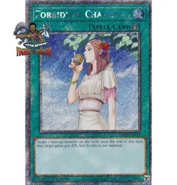 Yugioh! 1x Forbidden Chalice RA04-EN137 Platinum Secret Rare 1st Ed NM - Image 1