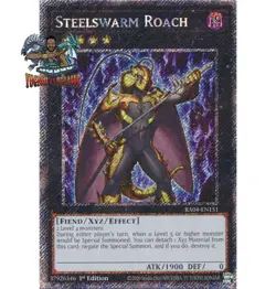 Yugioh! 1x Steelswarm Roach RA04-EN151 Platinum Secret Rare 1st Ed NM - Image 1