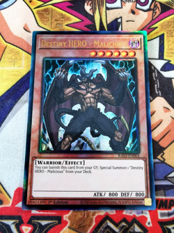 Destiny HERO - Malicious ra03-en001 (NM+) Ultimate Rare Yu-Gi-Oh! - Image 1