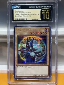 Yu-Gi-Oh! Dark Magician Secret Rare Alt Art Japanese CGC 10 Pristine Black Label - Image 1