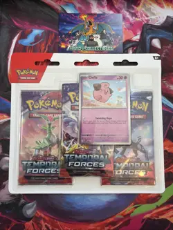 Pokemon TCG: S&V Temporal Forces Triple Blister Cleffa Promo - New & Sealed - Image 1
