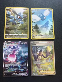 Pokemon Cards - Crown Zenith Galarian Gallery 4x Swablu, Riolu, Grant, Hatterene - Image 1