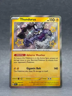 Pokemon - 139/091 Thundurus SV PAF Paldean Fates Shiny Rare Holo NM TCG - Image 1