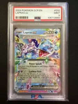 PSA 9 MINT Lapras ex 032/142 Stellar Crown DOUBLE RARE Pokemon Card - Image 1