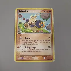 Makuhita 65/107 Common Pokemon EX Deoxys 2005 TCG Card Era Damaged Non-Holo - Image 1