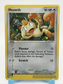 Pokemon Card - Meowth 013 Holo Foil Nintendo Black Star Promo Pokemon Card Swirl - Image 1