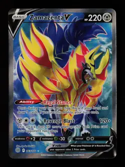 Zamazenta V 163/172 Ultra Rare Brilliant Stars Pokemon Cards - Image 1