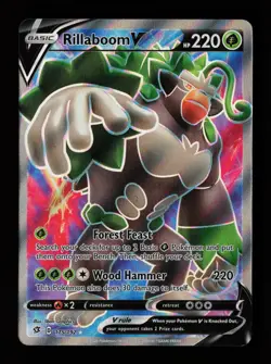 Rillaboom V 175/192 Ultra Rare Rebel Clash Pokemon Cards - Image 1