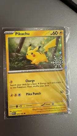 Pokemon - NM/M - Pikachu - 025/165 - Holiday Calendar Stamped Snowflake 2025 - Image 1