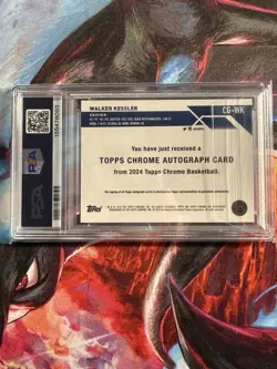 2023 Topps Chrome Basketball Walker Kessler Autograph Red Refractor /5 PSA 10 - Image 3