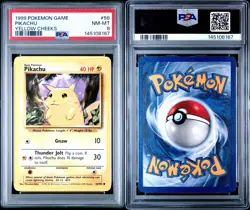 1999 Pokemon Game Pikachu Yellow Cheeks #58 PSA 8 NM-MT - Image 3