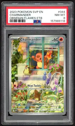 Pokemon Card - PSA 8 Charmander 044 - Obsidian Flames ETB Black Star Promo - Image 1