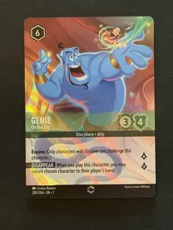 Lorcana TCG First Chapter 209 Genie On The Job Enchanted (DOUBLE SWORD ERROR) NM - Image 1