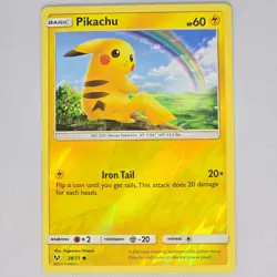 Pikachu 28/73 Shining Legends Reverse Holo Common Pokemon Card TCG English LP - Image 1